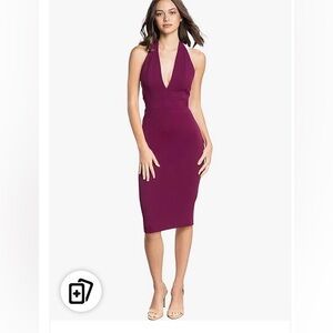 Dress the Population Dark Magenta Halter Dress